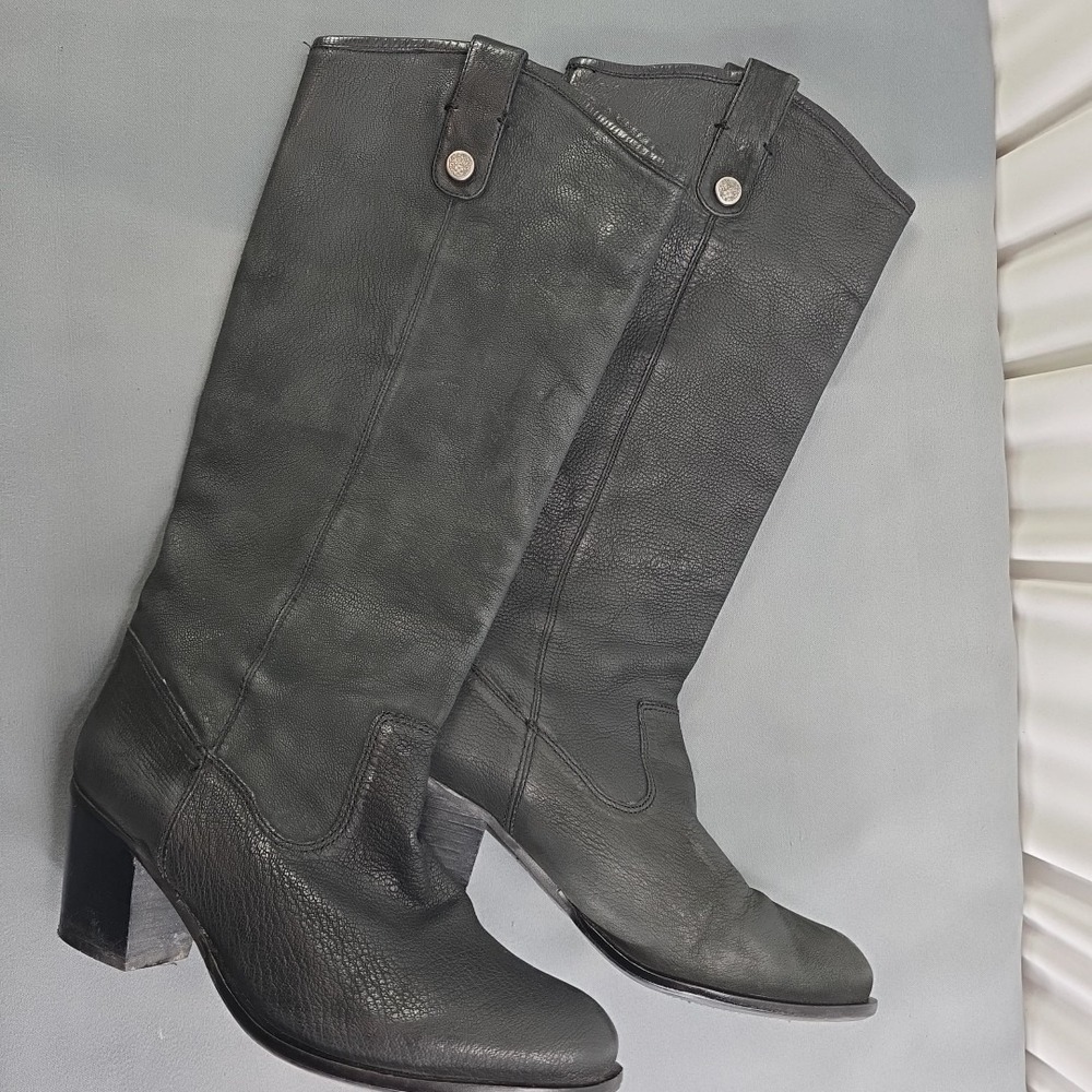Vince Camuto‎ Kolton Black Leather Western Riding Biker Boots Women's size 8